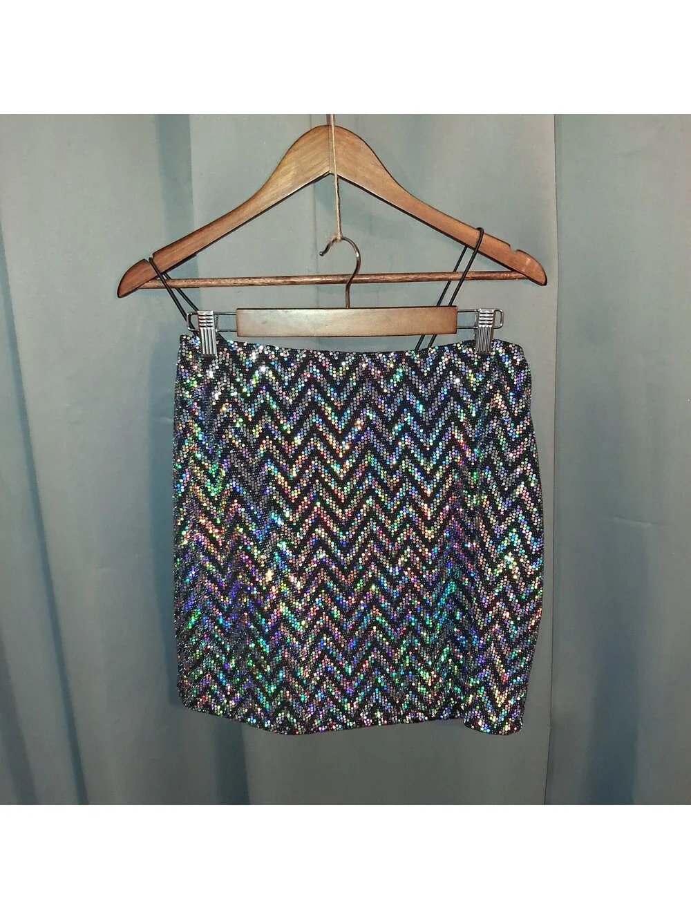 Just Polly New York XL Sequin Crop Top and Skirt Set
